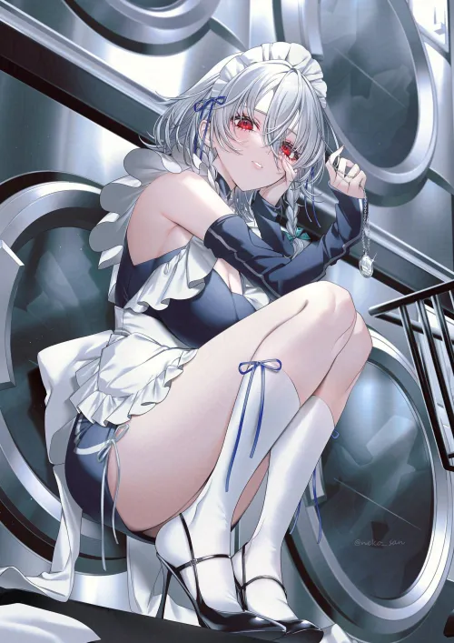 Thumbnail Sakuya Izayoi in Touhou: Exploring Thighdeology with CheetahSperm18