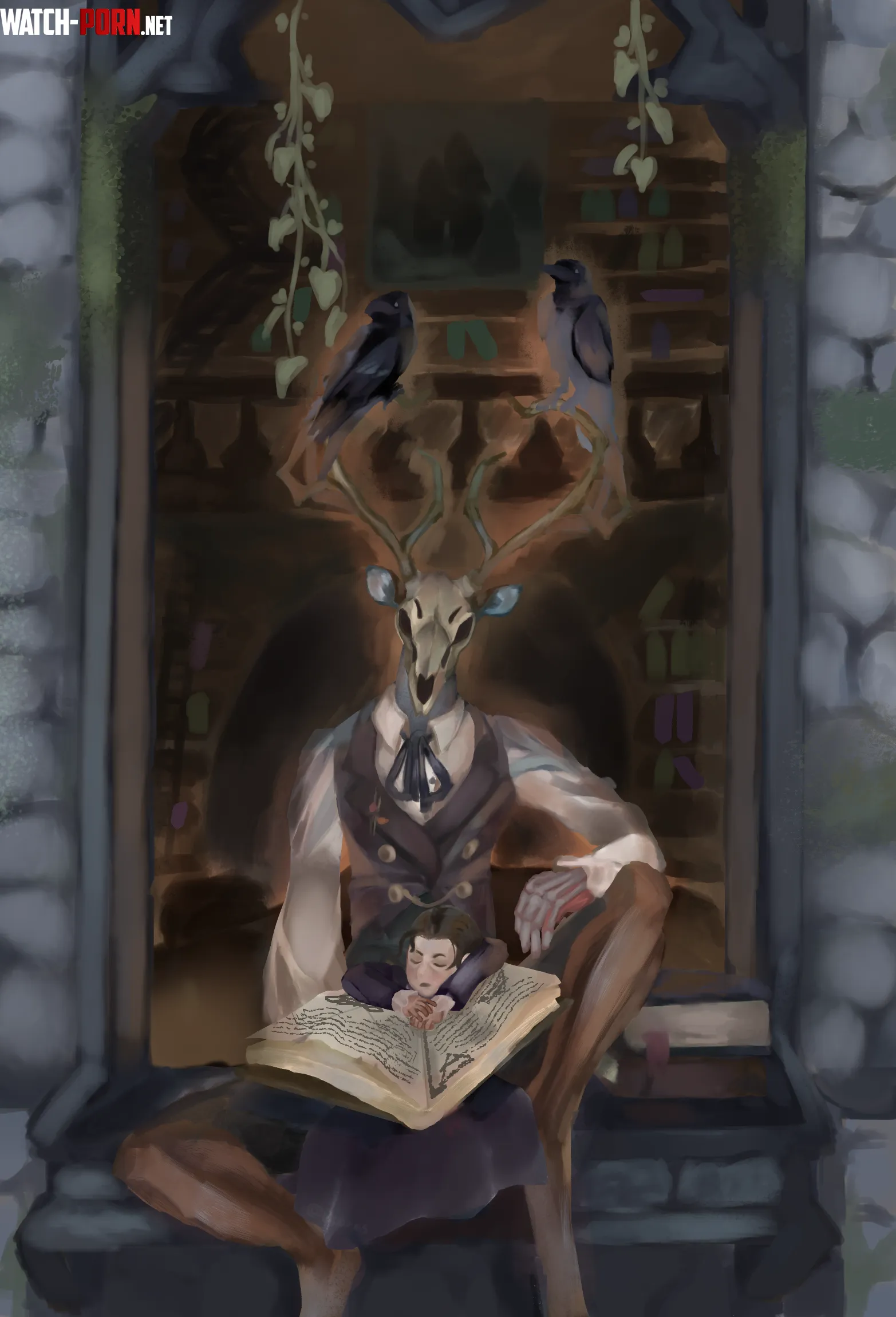 OC Charles and Madeline reading together  by VitorusArt