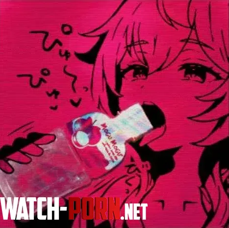 Color 1girl red filter bottle long hair closeup face focused tongue out foreign text Mogu Mogu bangs hair between eyes teeth by kei-kazuki
