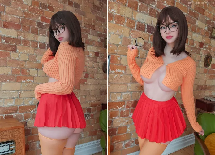 Thumbnail Velma from Scooby Doo: Playful Cosplay by Evie Lee Mikomin by Mikomin | CosplayLewd