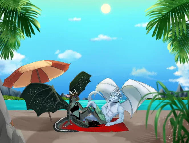 Thumbnail Beach Bliss YCH by Trooper5456 | SpankyBank_ | Furry Category