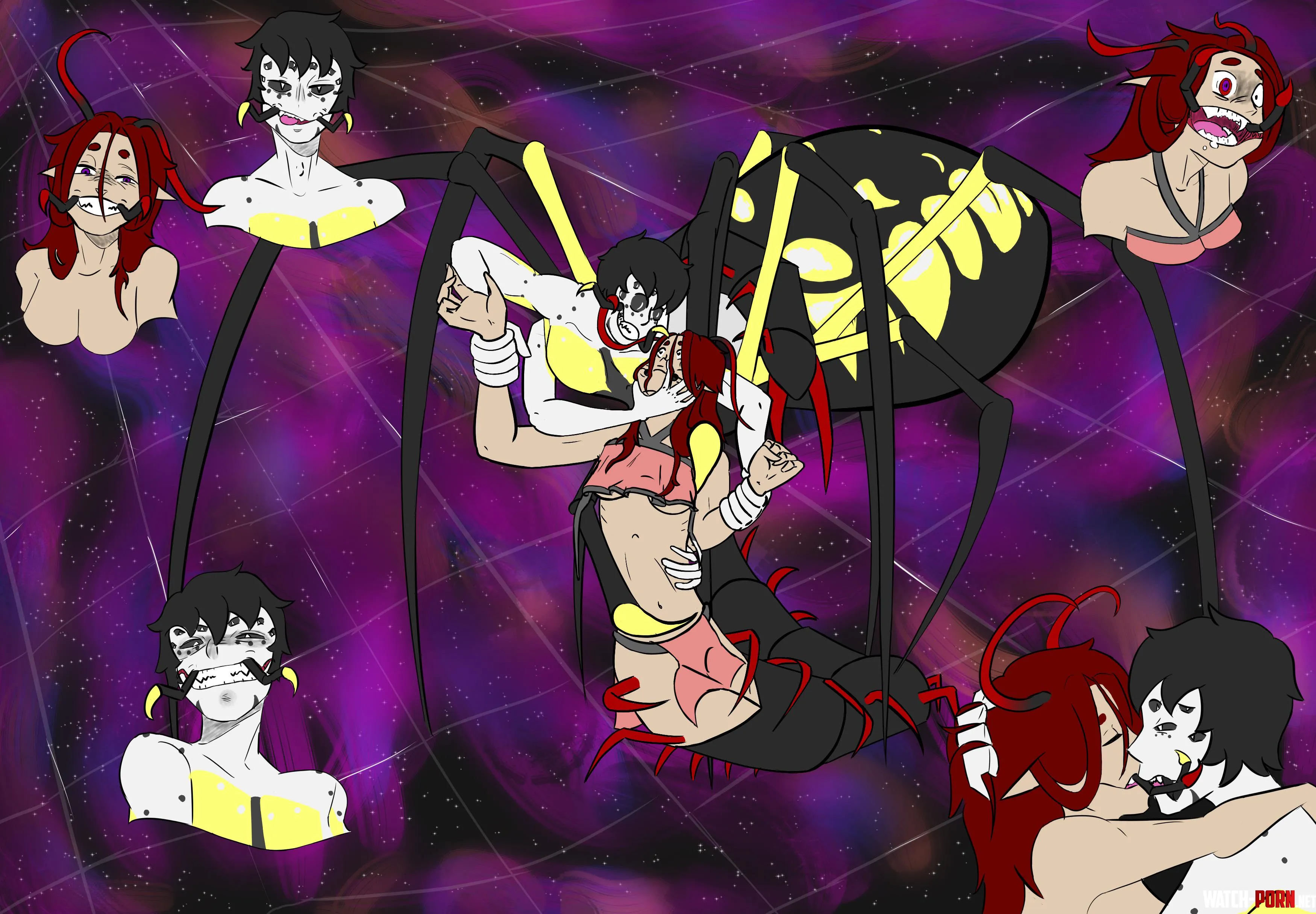 Crazy Centipede Lady and her crazier Arachnid Boyfriend by Vegetable-File9407