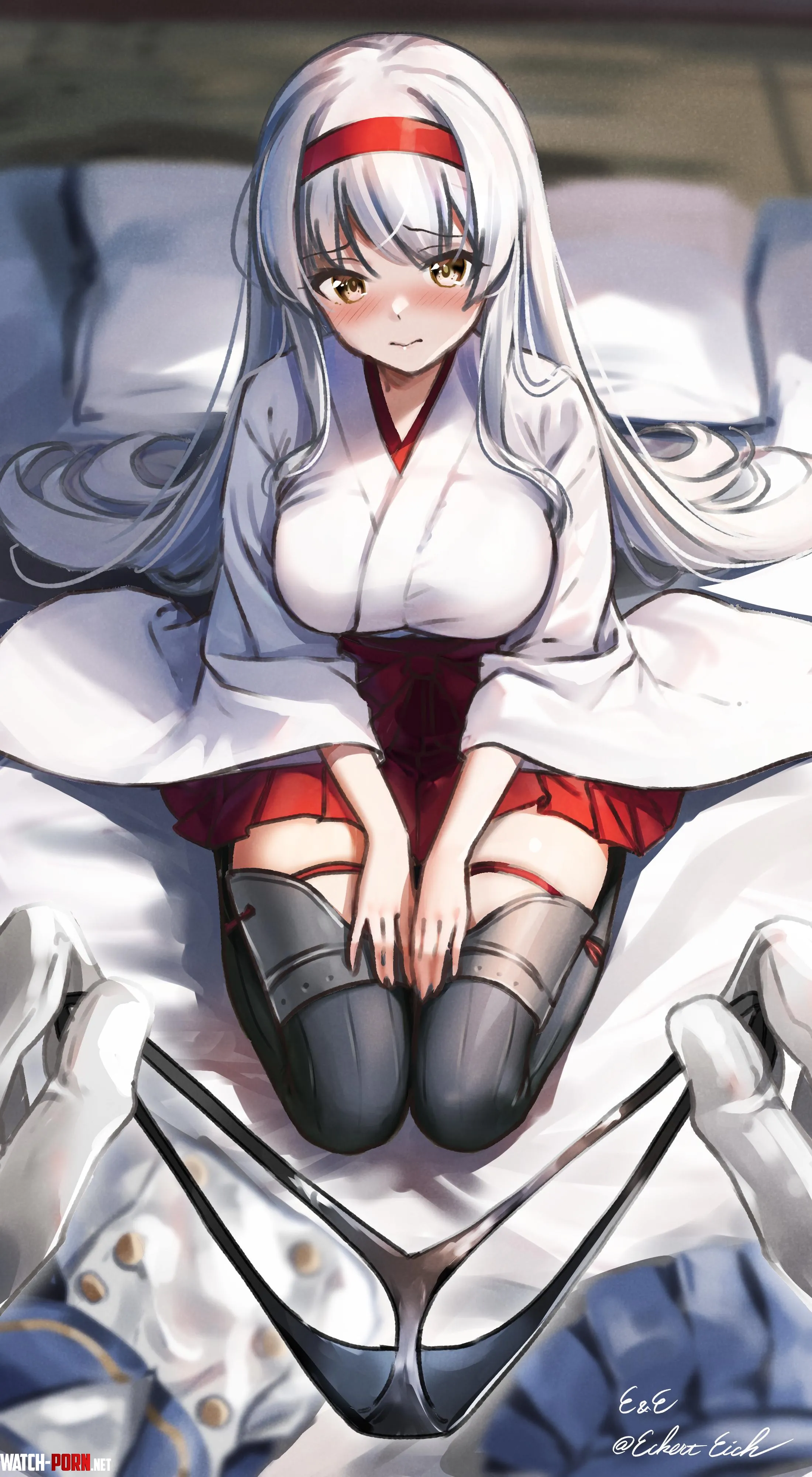 Asking Shoukaku to put on the Shimakaze cosplay EckertEich KanColle by llamanatee