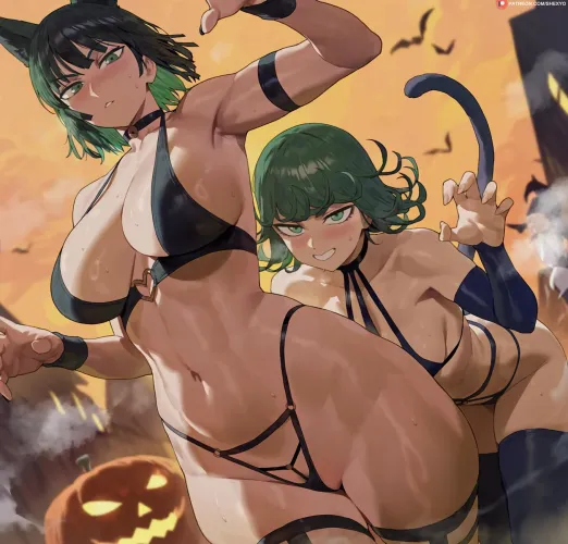 Thumbnail Thighdeology Delights: Fubuki and Tatsumaki Shexyo Unleashed | Kuro-Oji