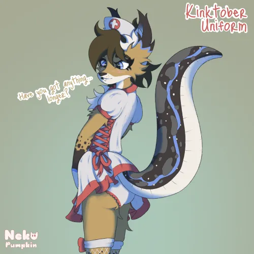 Thumbnail NekoPumpkinArt Explores 'Uniforms' in Kinktober Yiff Art