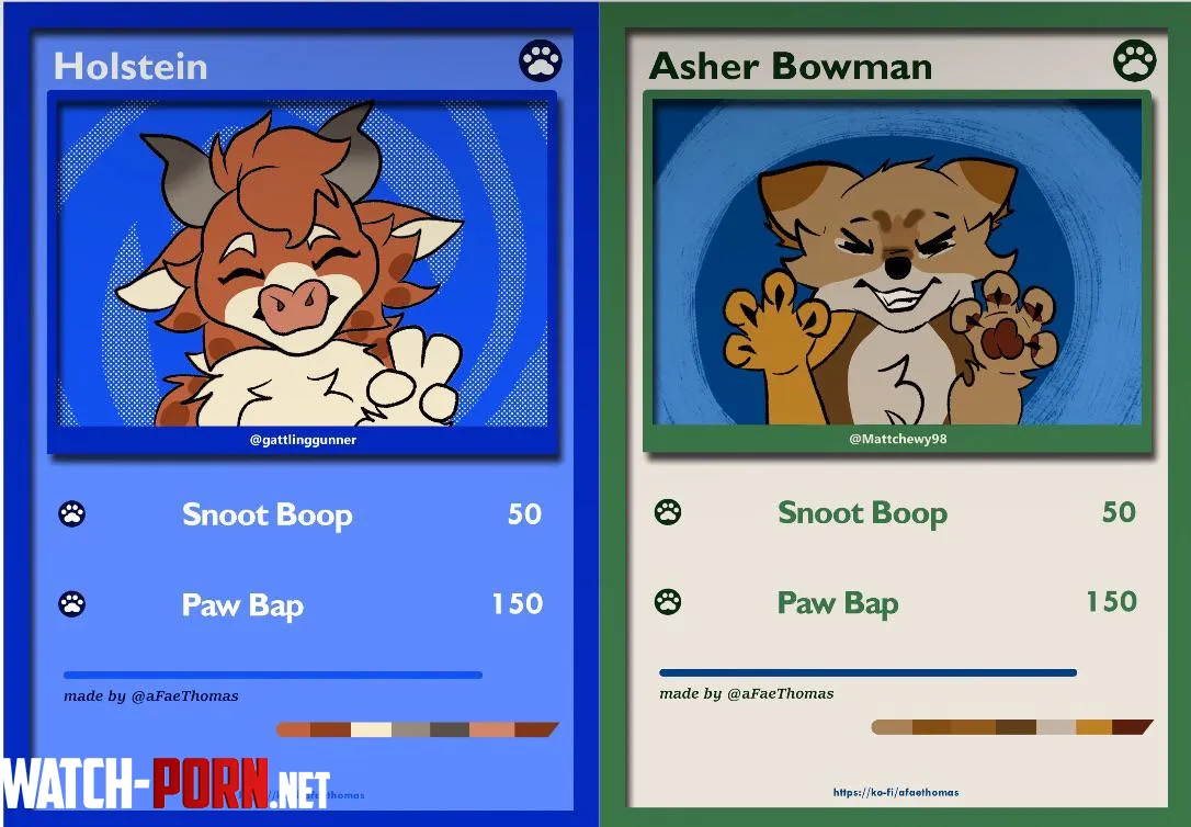 Finished these two trading card YCHs today  by kleptotoid