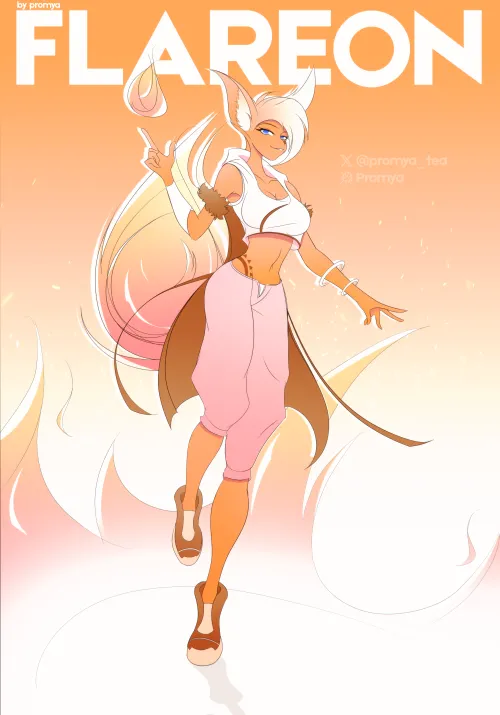 Thumbnail Adopt Flareon Art by Promya - A Furry Addition to Your Collection