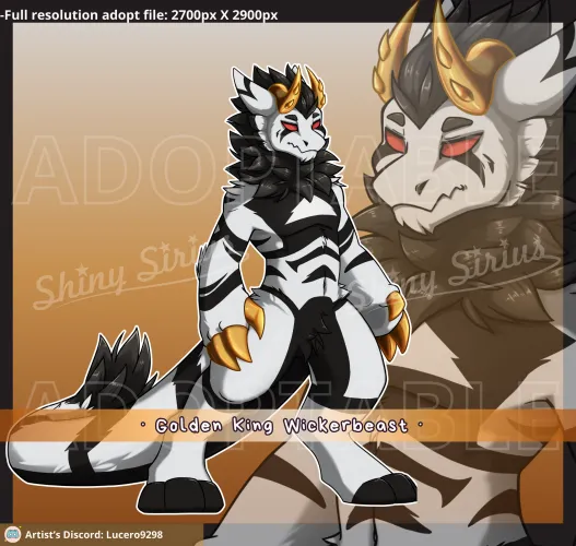 Thumbnail Golden King Wickerbeast Adoptable | Artwork by Shiny_Sirius