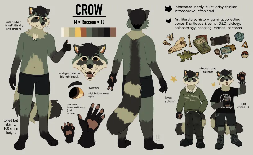 Thumbnail Raccoon Ref Update by introspectivecrow | Furry Artwork