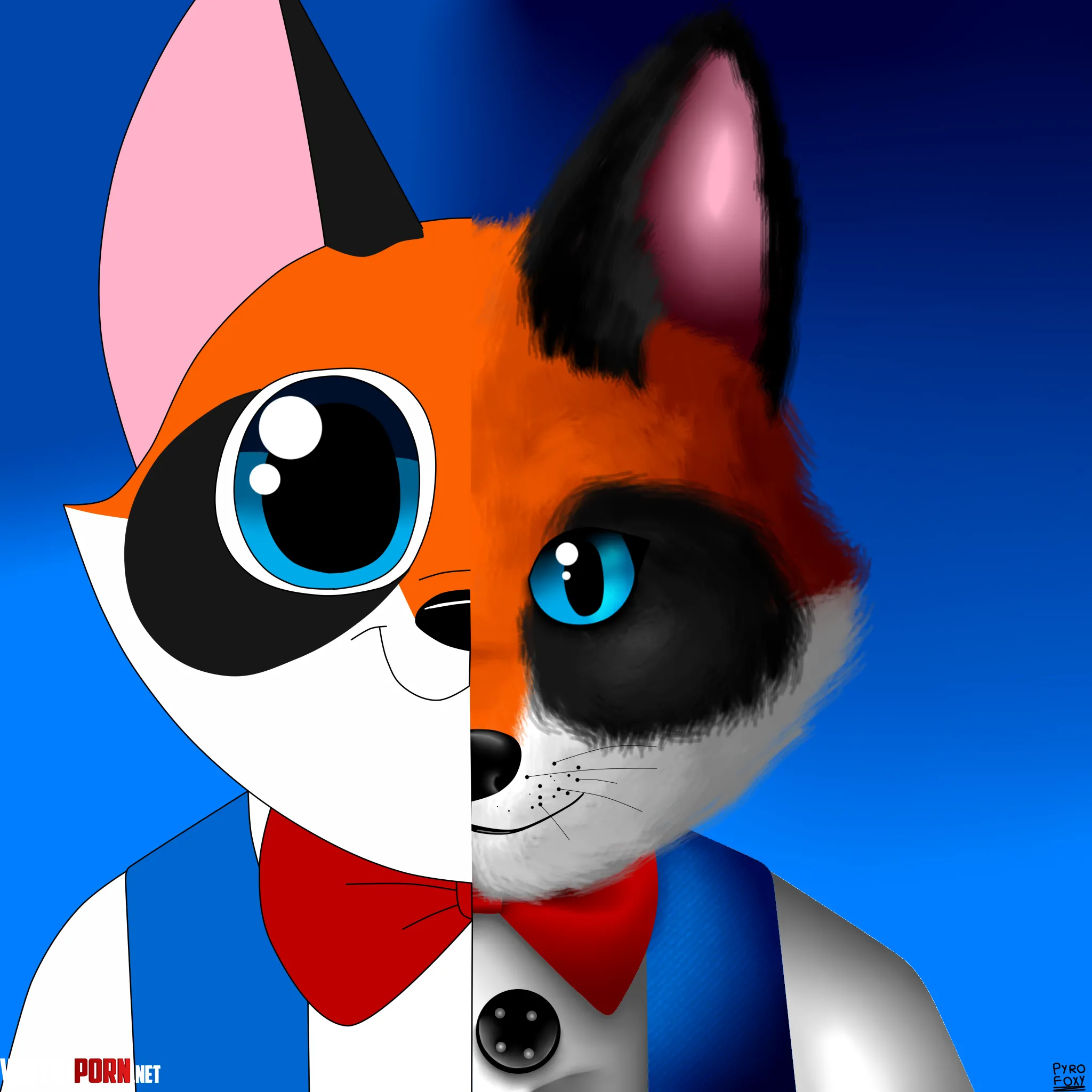 Toon and realistic fursona by Embarrassed-Unit8319