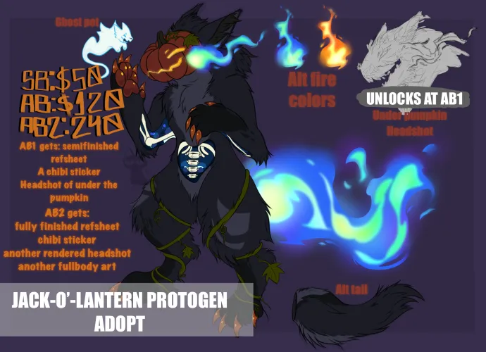 Thumbnail JackoLantern Protogen Adopt Design | Auction by NekoAichan