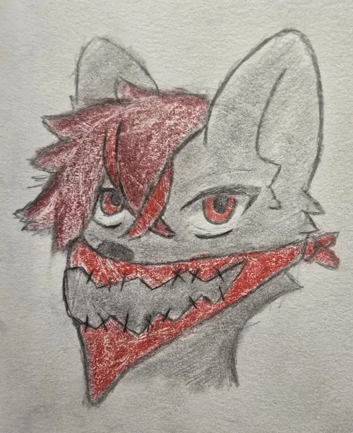Thumbnail Red Doodle: A Creative Piece by Due_Media_642 | Furry Art