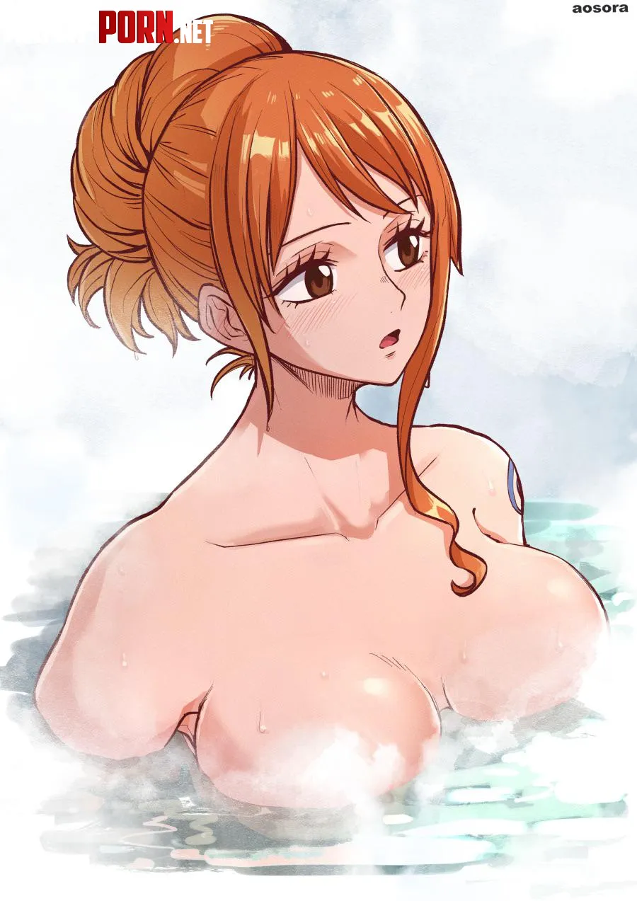Nami taking a bath by ENFanatic
