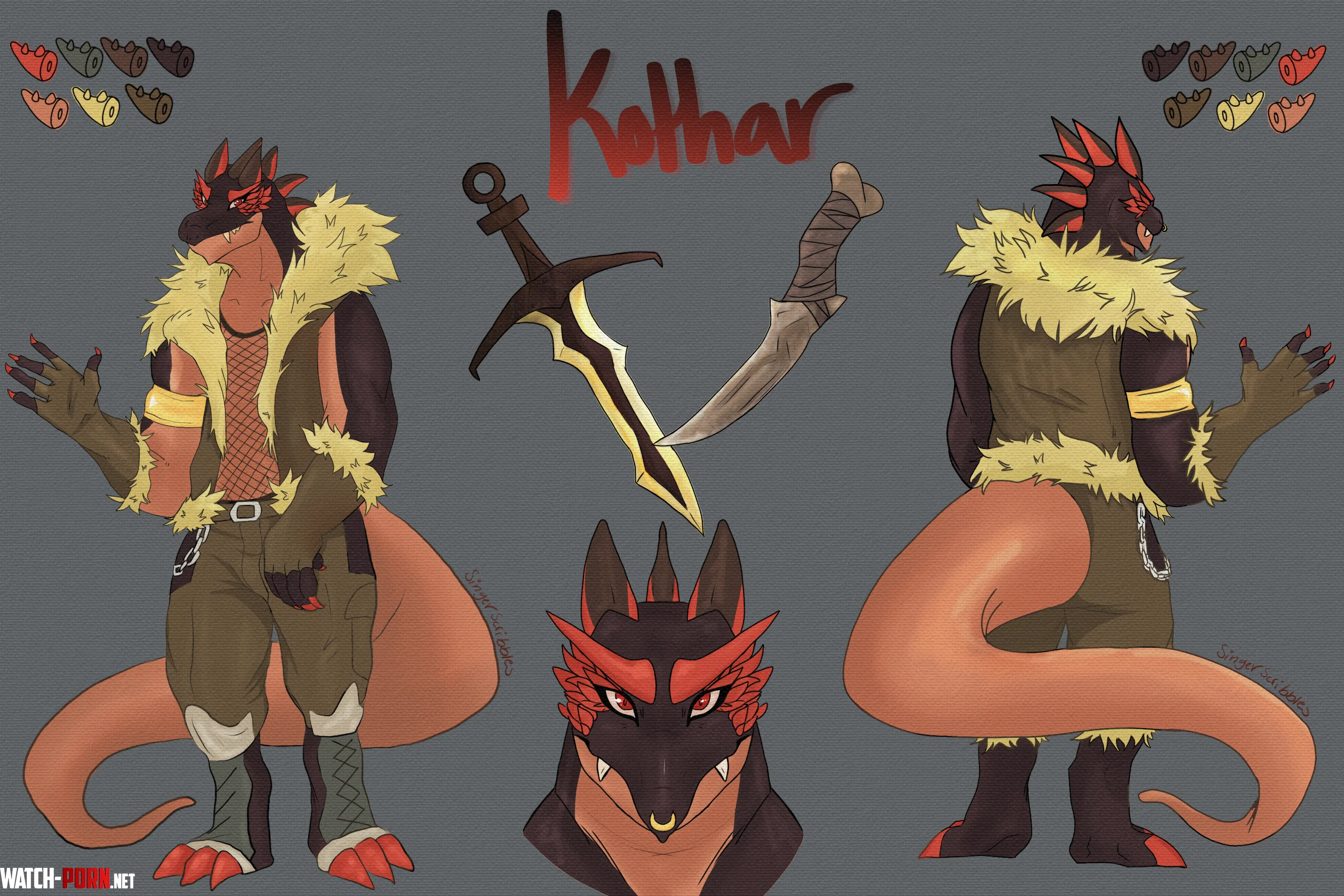 My first Reptile Ref sheet OPEN by SingerScribbles