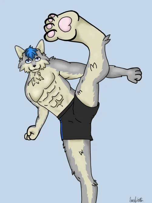 Thumbnail Fighter Wolf: A Furry Creation by FutureSuccess2796
