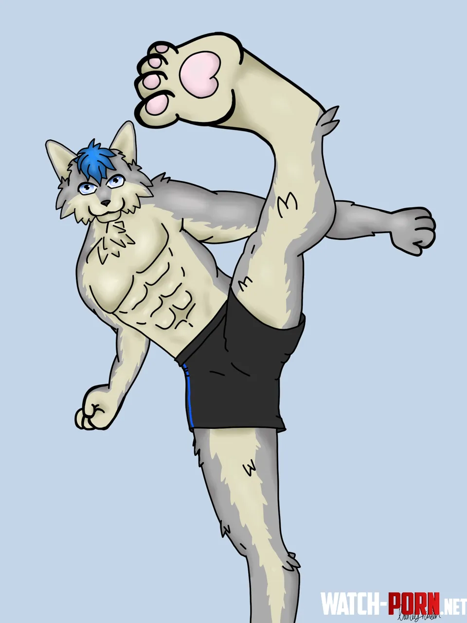 My wolf fursona drawn as a fighter Art by lonelykxtten by FutureSuccess2796