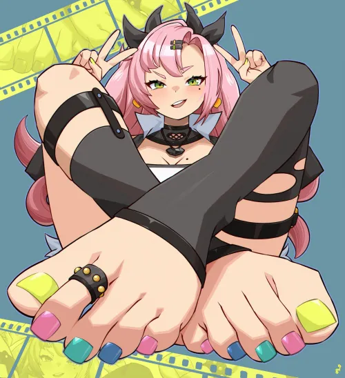 Thumbnail Nicole Demara Mohoshadream Zenless Zone Zero - Provocative Feet Art by OrangeCutiie