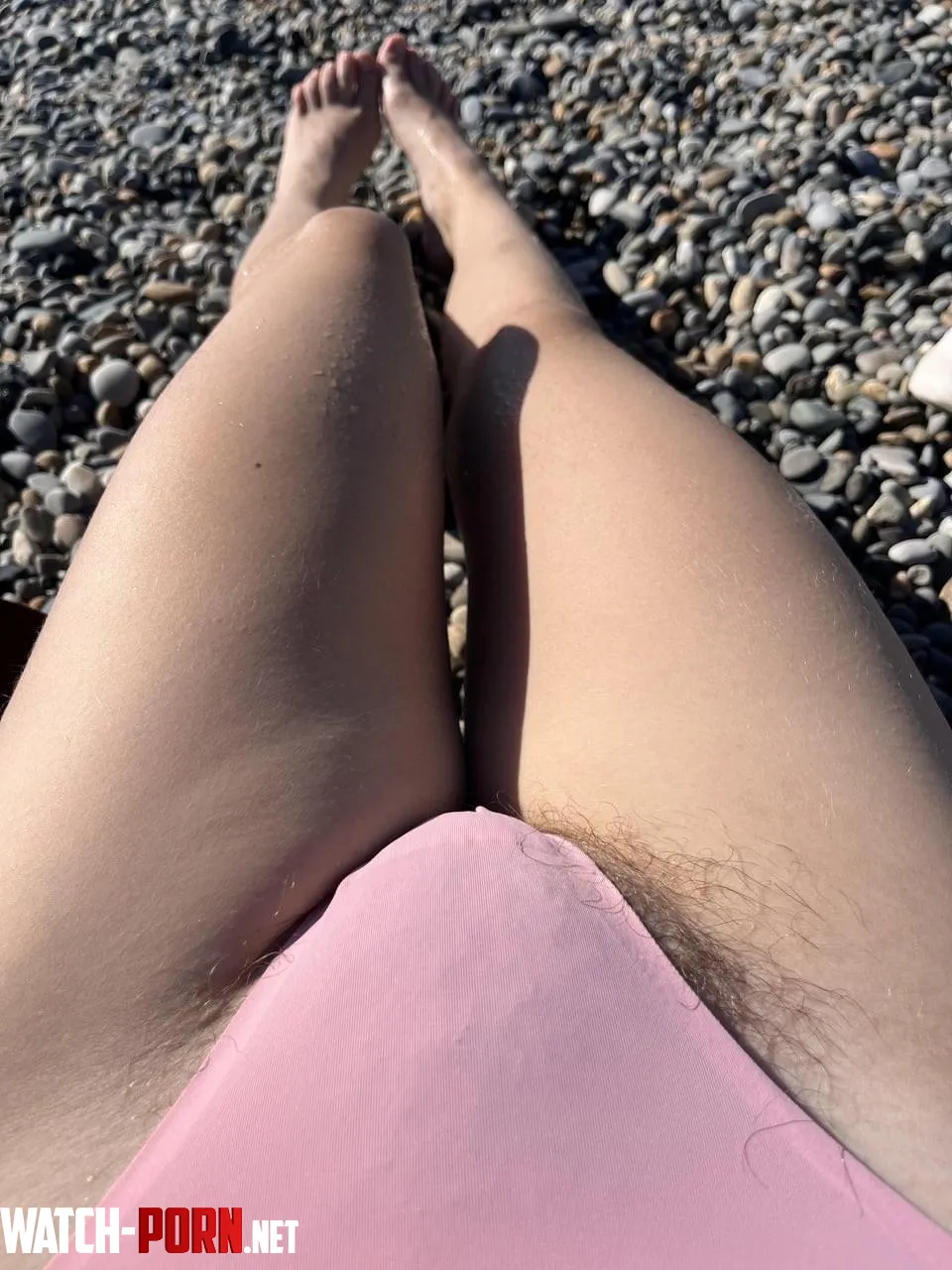 Should I wear bigger panties for the beach to hide my bush by abbysunny