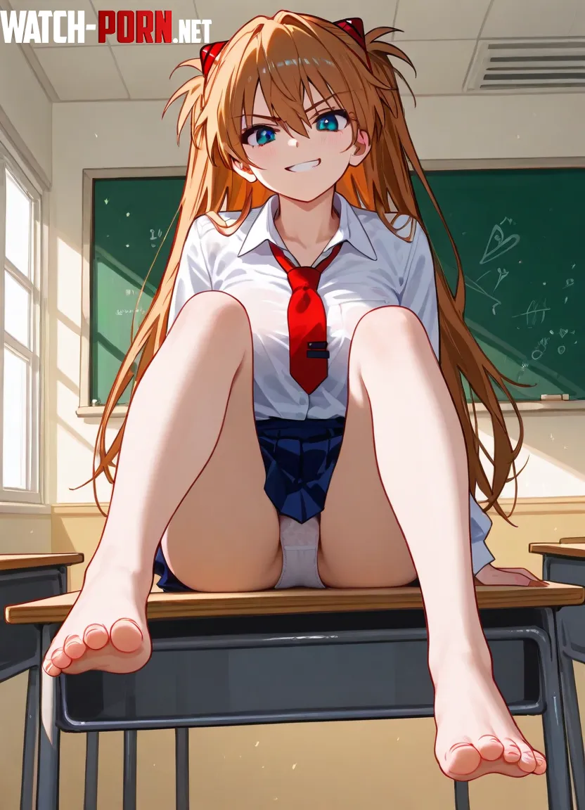 Asuka Alone in a classroom with Asuka by McEvoyMary