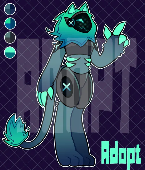 Thumbnail Lion Protogen Furry Art by Gabzy_Drawzy