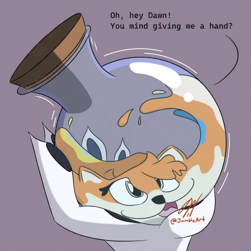 Thumbnail Bottle o OC: Furry Art by JamTheChrcterArtst