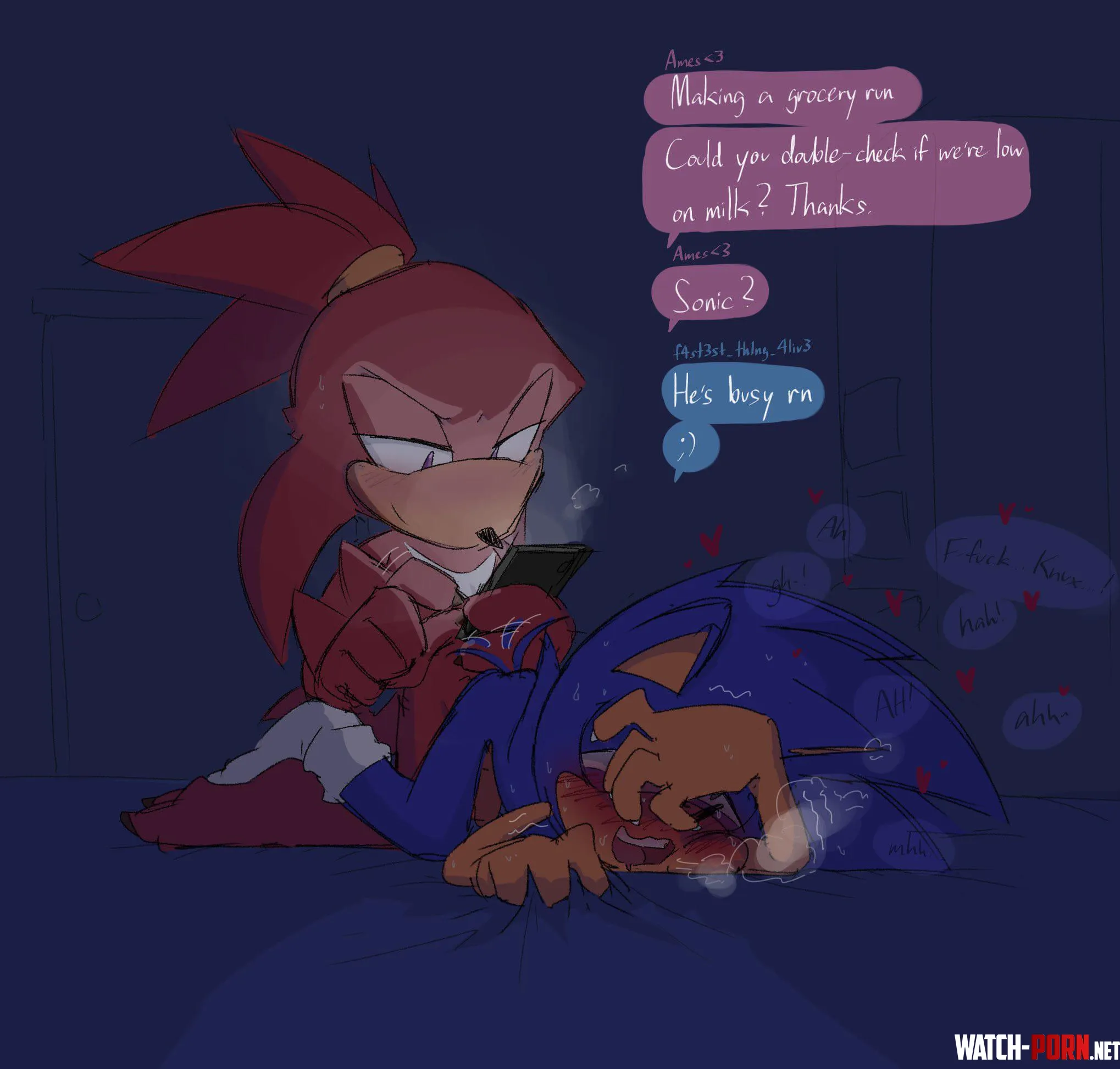 Sonic and Knuckles are busy tootoastyyy by Post_It_Boy