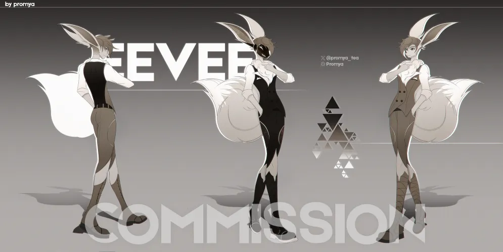 Thumbnail RoboEevee Commission Artwork by Either_Quantity4385 | Furry Design