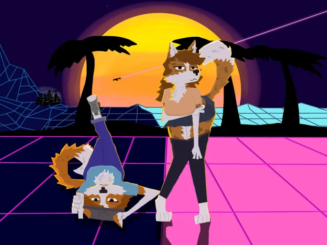 Thumbnail V A P O R W A V E 2D Art: Miserable_Cancel_640's Creation in the Furry Category