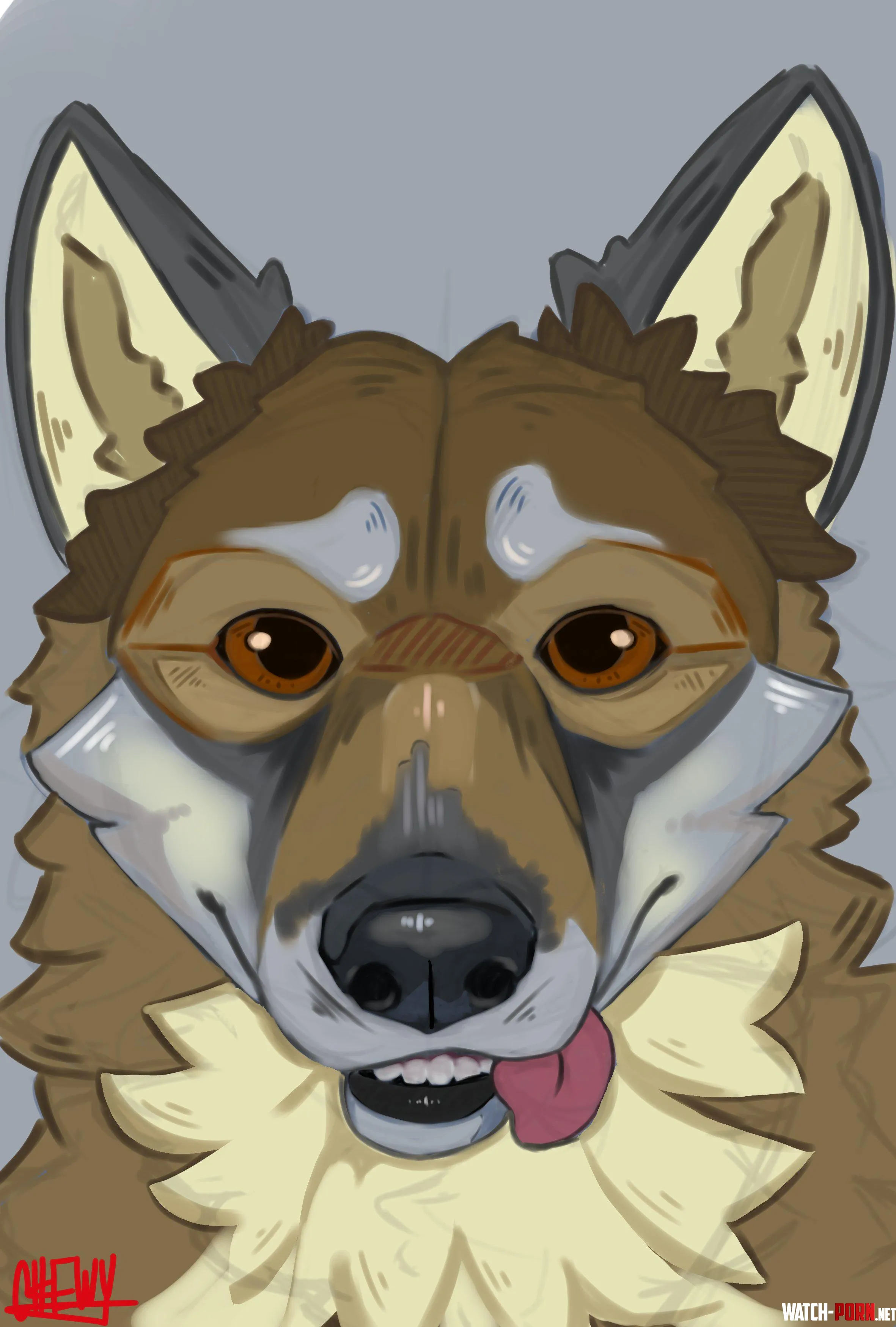 Im sad so hered a silly wolf I drew by Decent-Pack