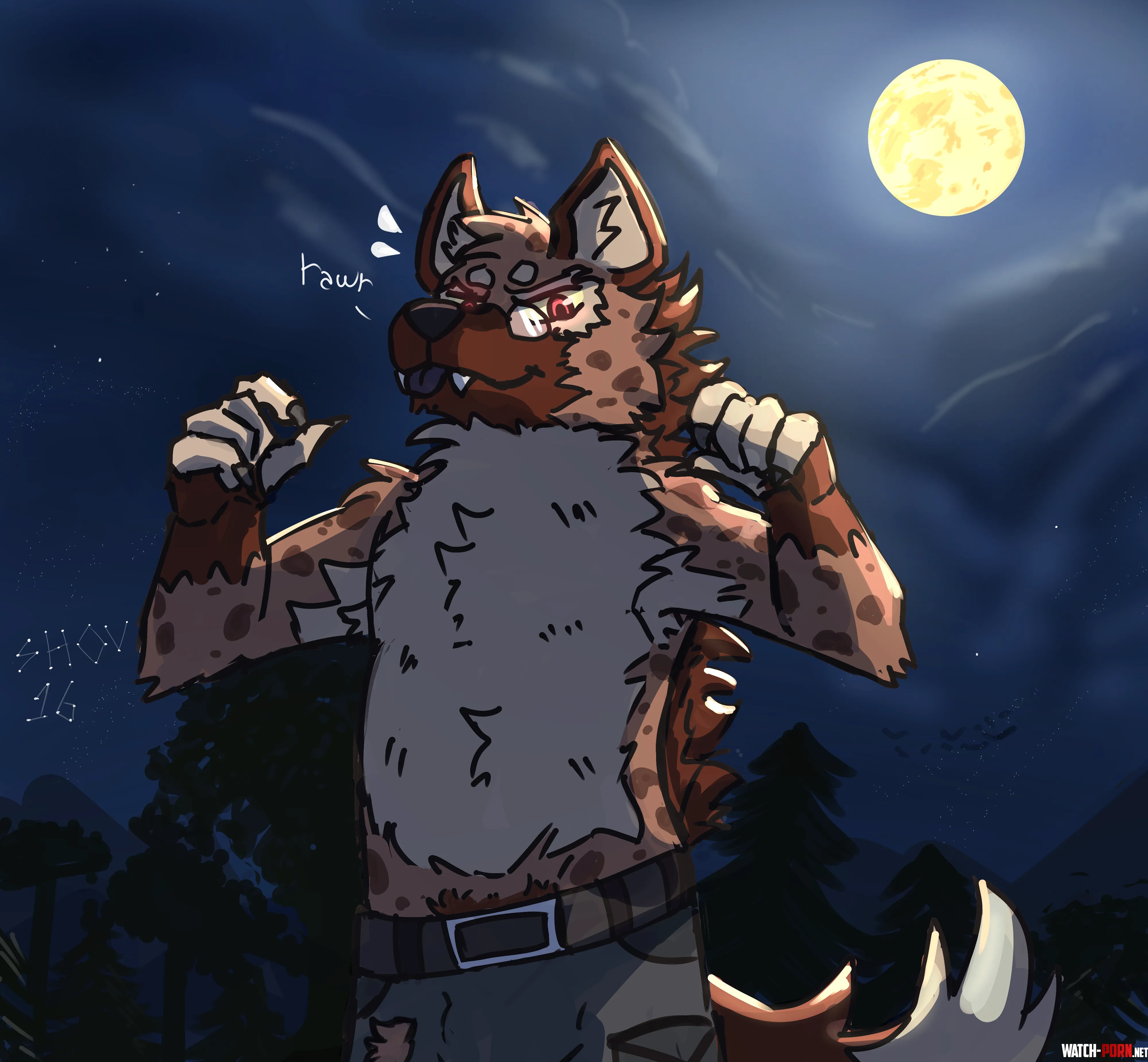 You see a wild werehyena slowly coming towards you what do you do  by Zakopane_