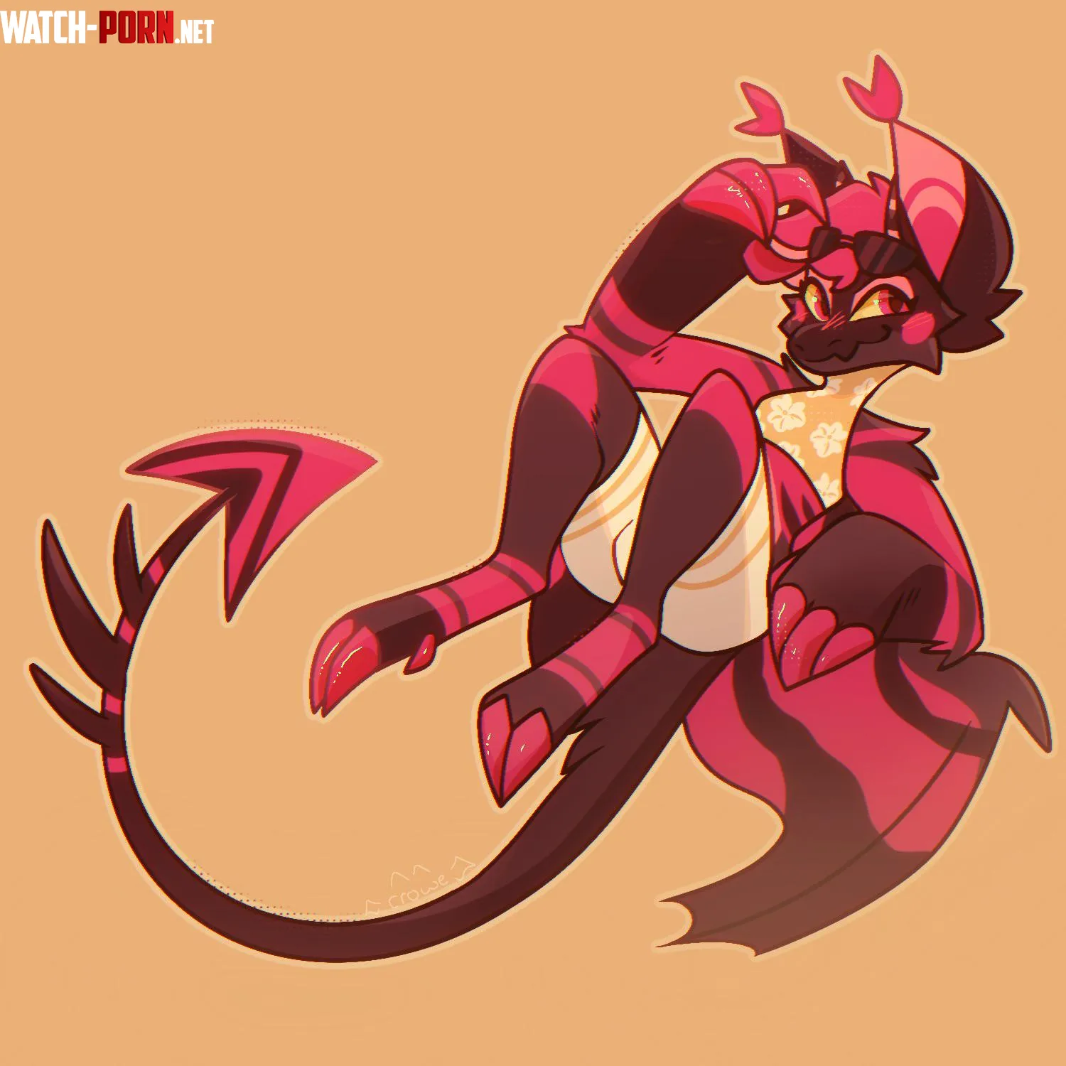 lil imp enjoying the last of the summer weather art by me scarecrowes on twitter  by NightAtom