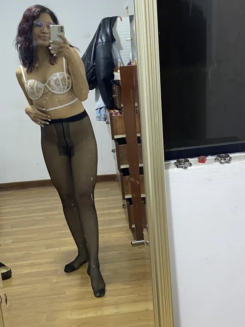 Thumbnail Black Day Make It White by Senior-Board-2859 | Contrast in Pantyhose Wonders