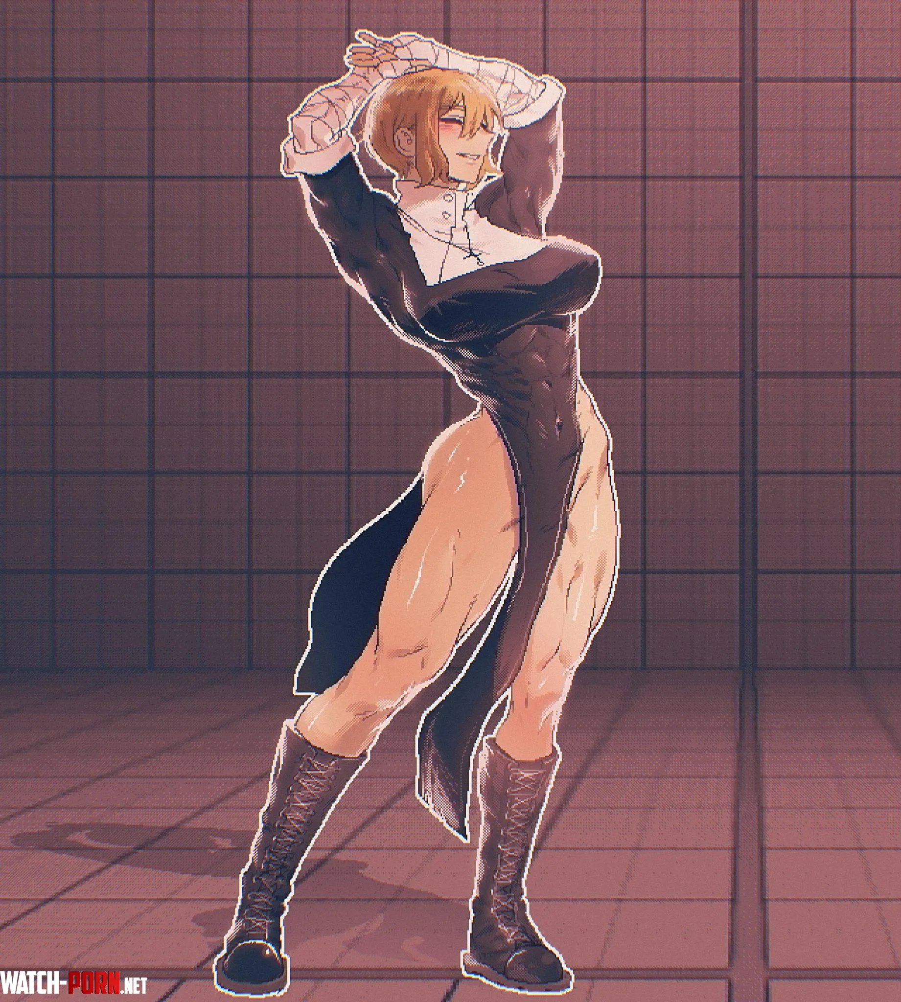 Stretching Nun SpoiledMuffin by TheTMoneyMan