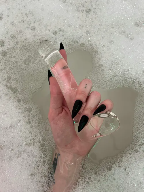Thumbnail Glass Toys and Black Claws: A Captivating Combo by BxnnyFrank in Nail Fetish Category