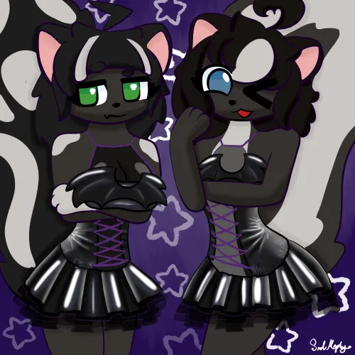 Thumbnail Spooky Month Furry Art by SmolMephy