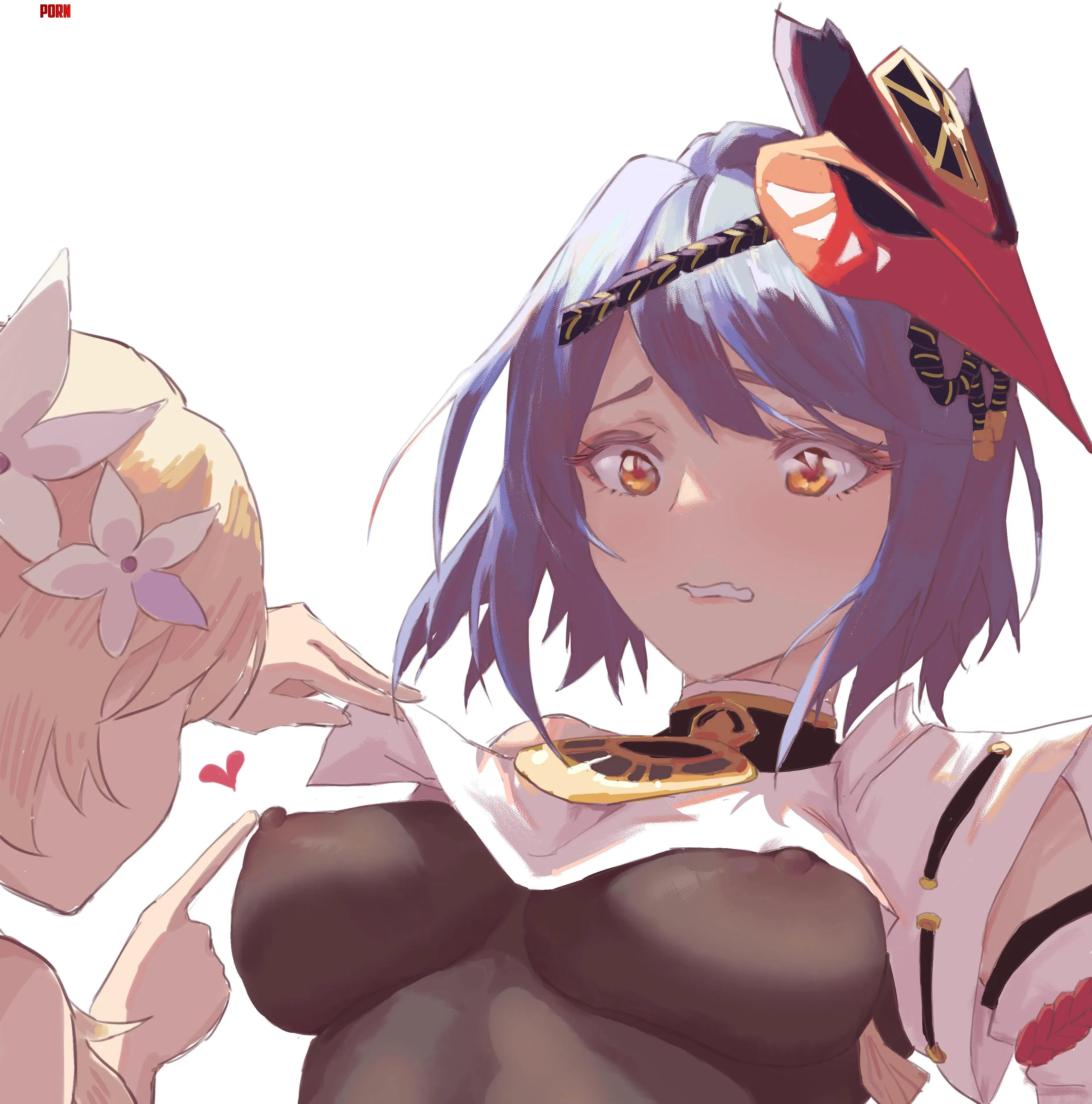 Poking Kujo Saras nipples Genshin Impact by marxsander2016