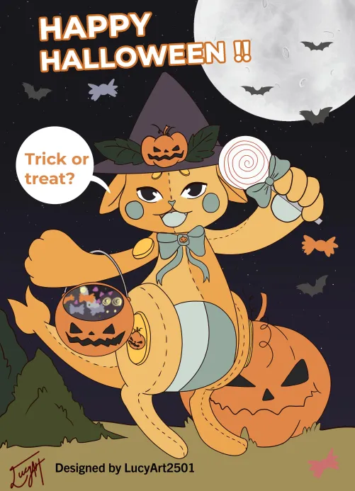Thumbnail LucyArt2501's Halloween Furry Commission: A Seal Cat Tale