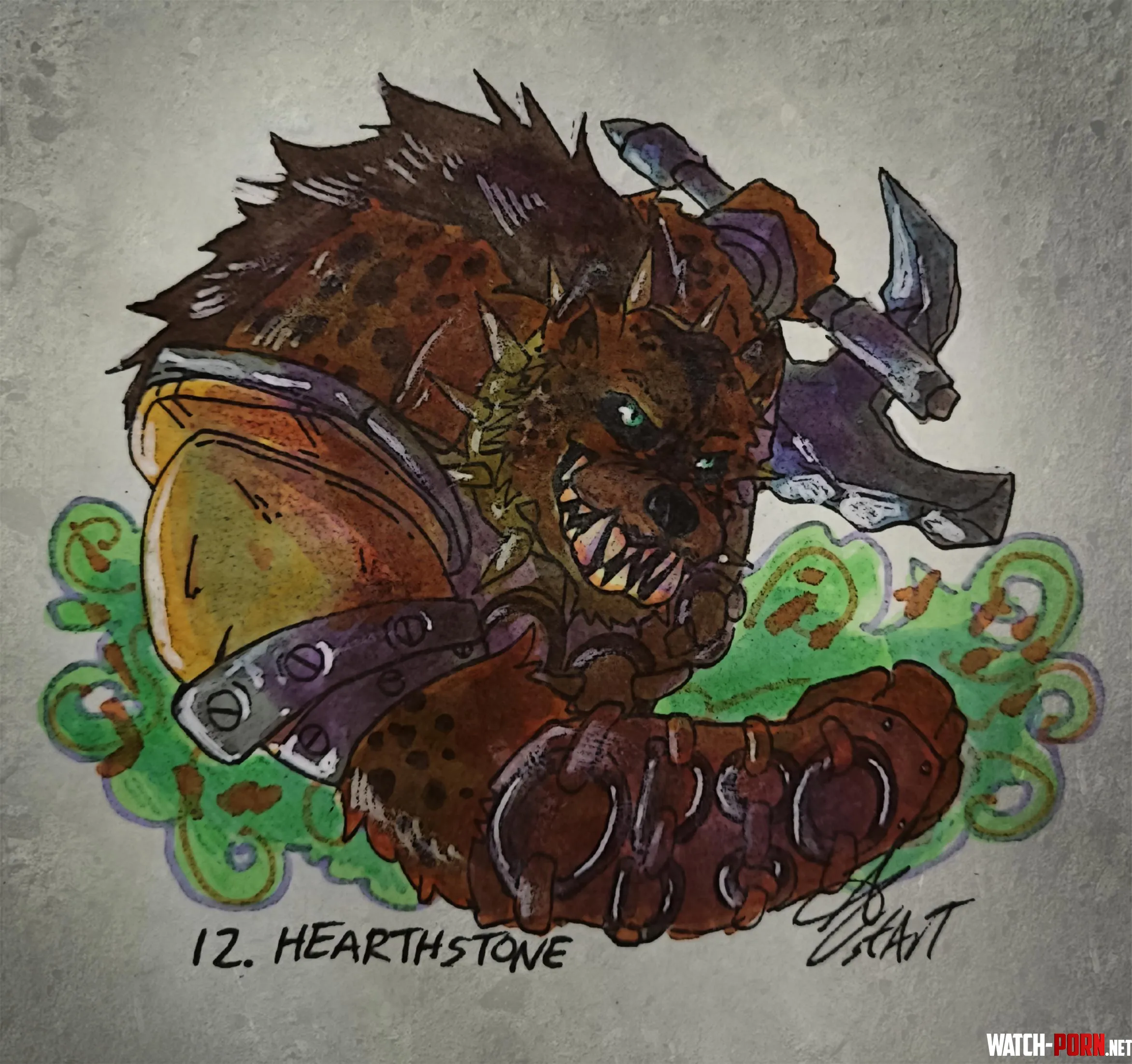 Day 12 Hearthstone  Furktober 2024  my art by Cylinder_stArT