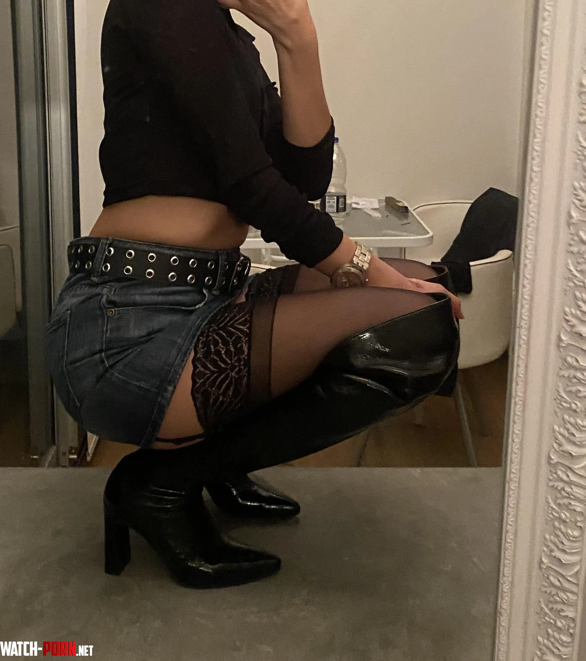Leather boots are the sexiest thing youll see today  by Lolawildxx