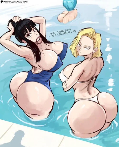 Thumbnail Dragon Ball Trio: SocialAfterDark69's ChiChi, Android 18 & Bulma Rule34