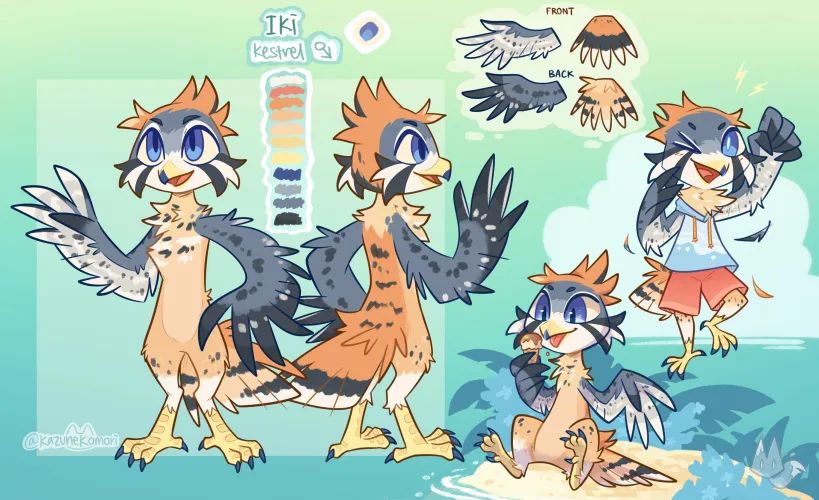 Thumbnail Stunning Refsheet Commission for Iki the Kestrel by kazunekomori