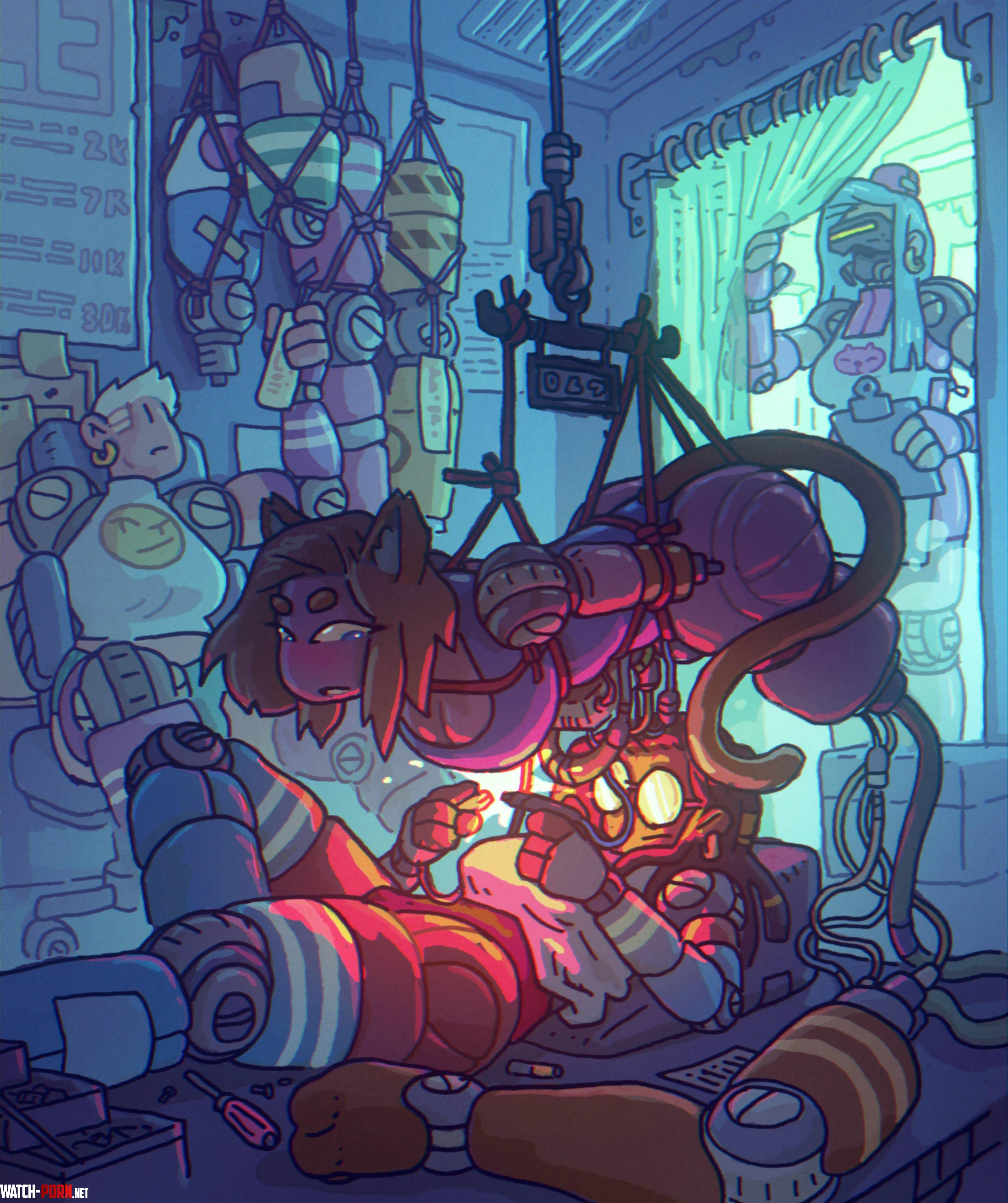 Robot girls going under the hammer By drew shields  by Theatrical_