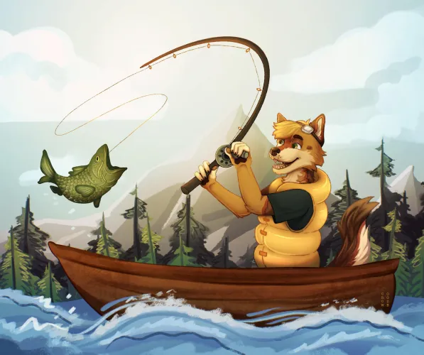Thumbnail Furry Artistry: OC Levi's Fishing Adventure by introspectivecrow