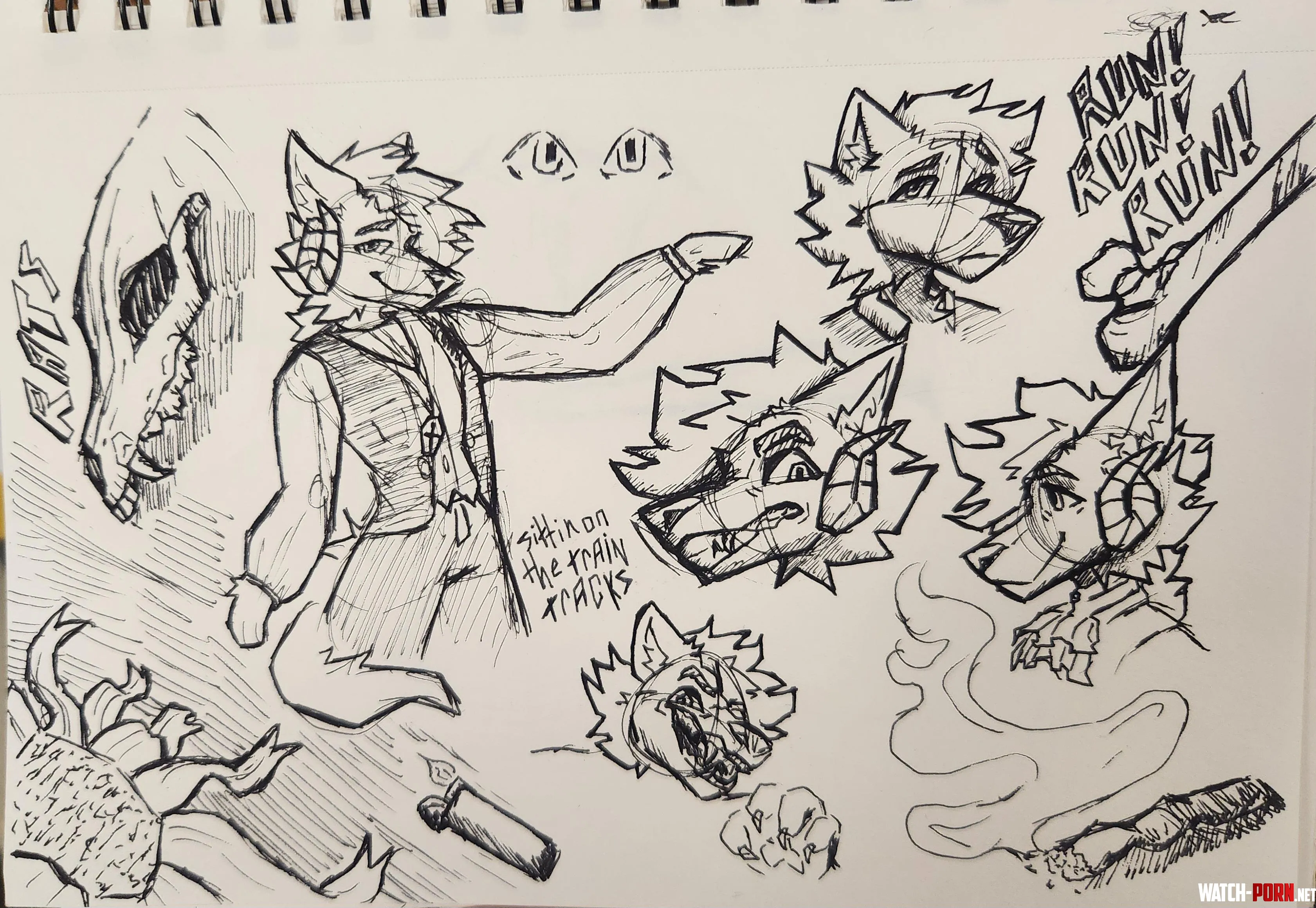 Sketchbook page I did today in school by WhostoIemyPOTATOES