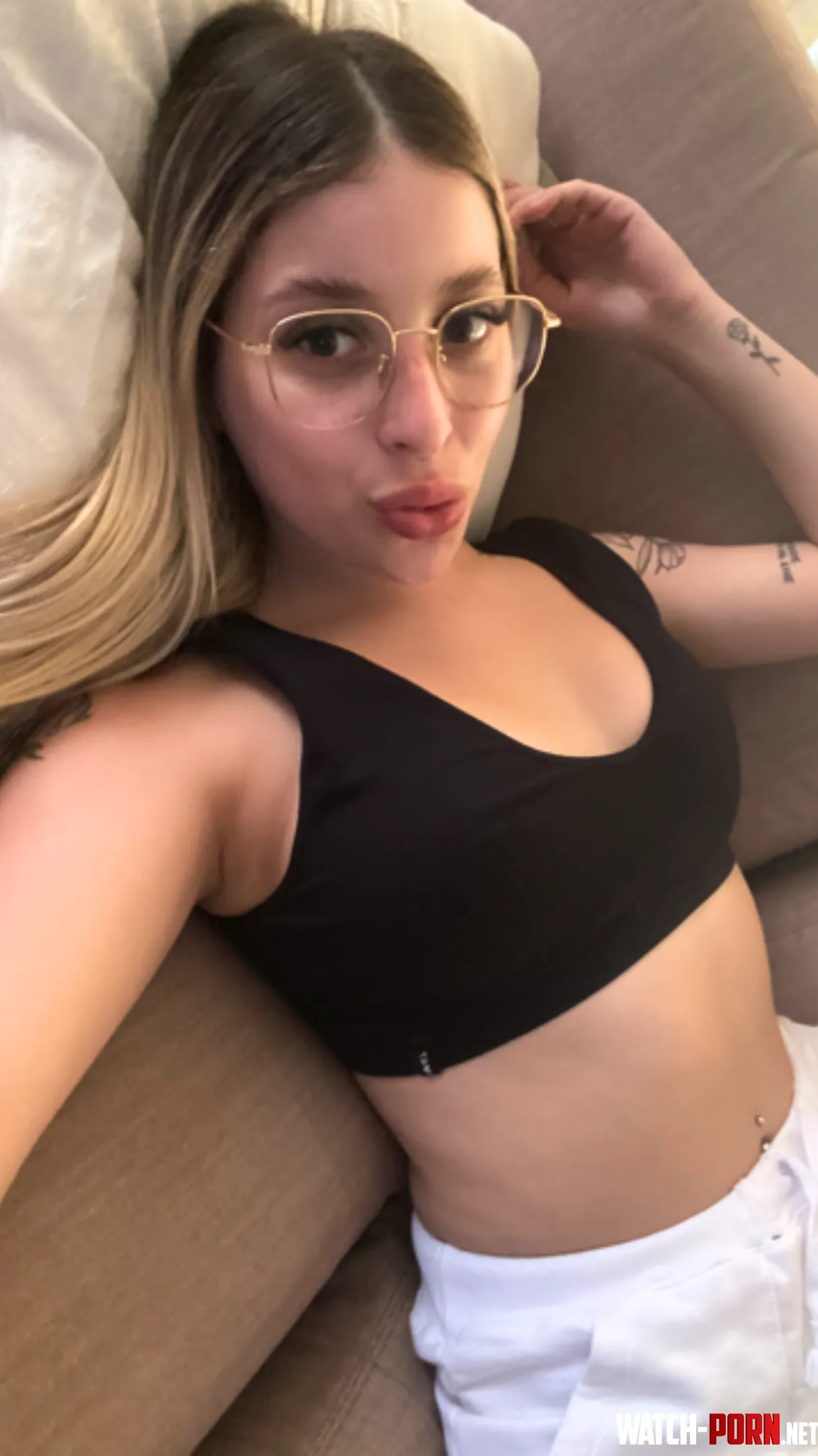 loving the way this black crop top fits me by LillieBlooms