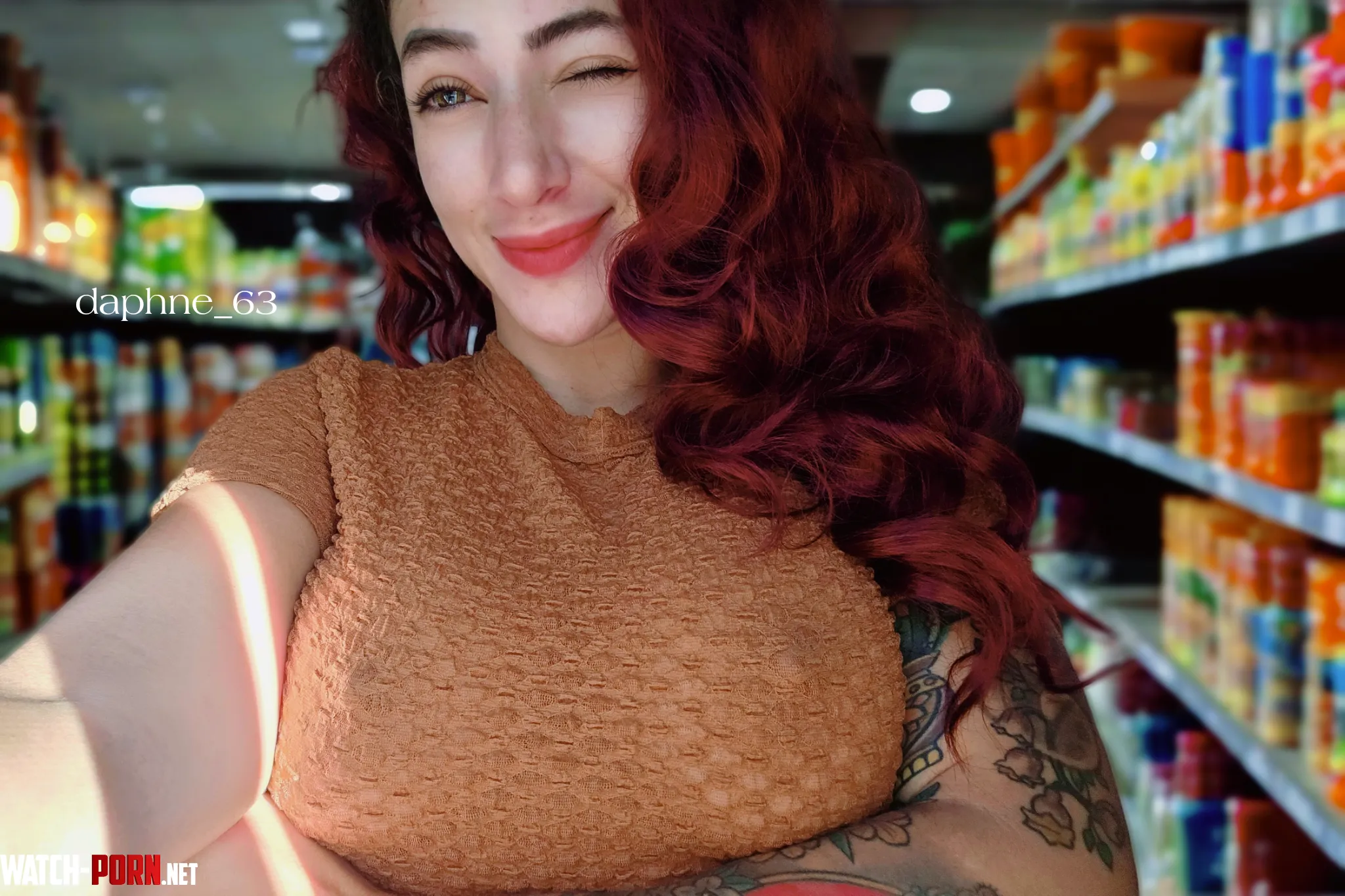 At the grocery store but I forgot my bra by daphne_63