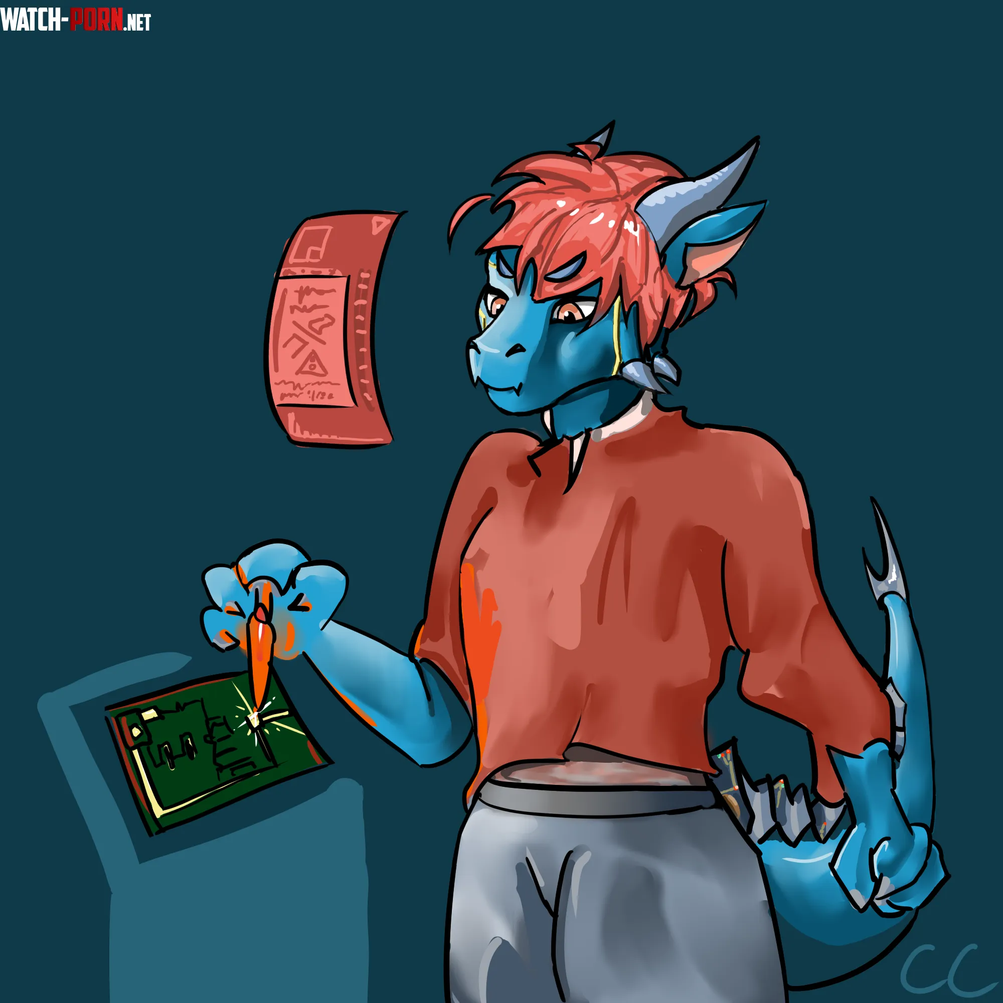 Cyberpunk Dragon hope u enjoy c art by me  by cumcreater