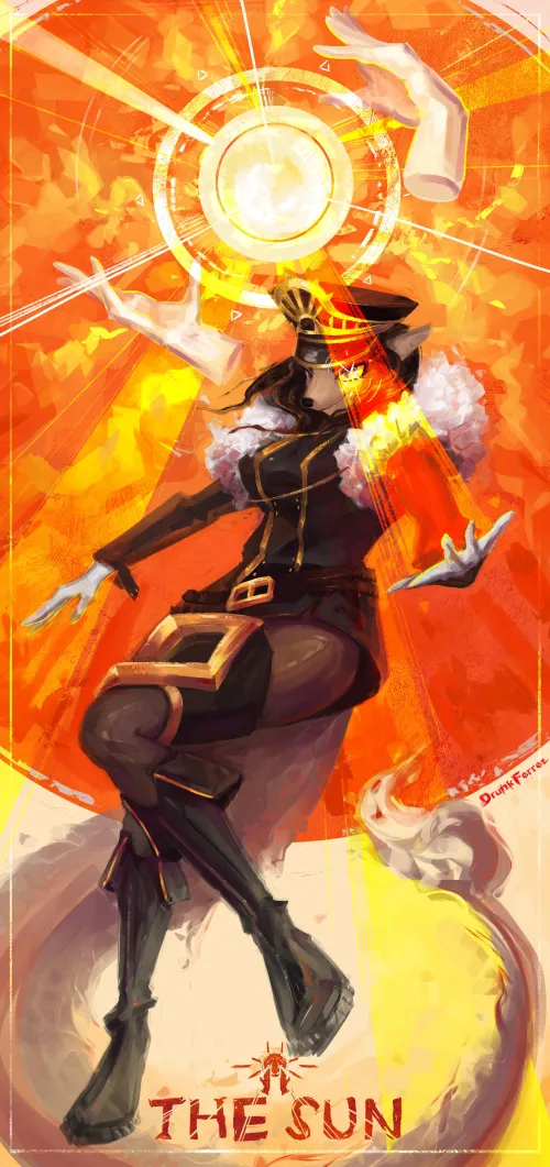 Thumbnail The Sun Commissioned Tarot Card by -DrunkFerret- | Furry Art
