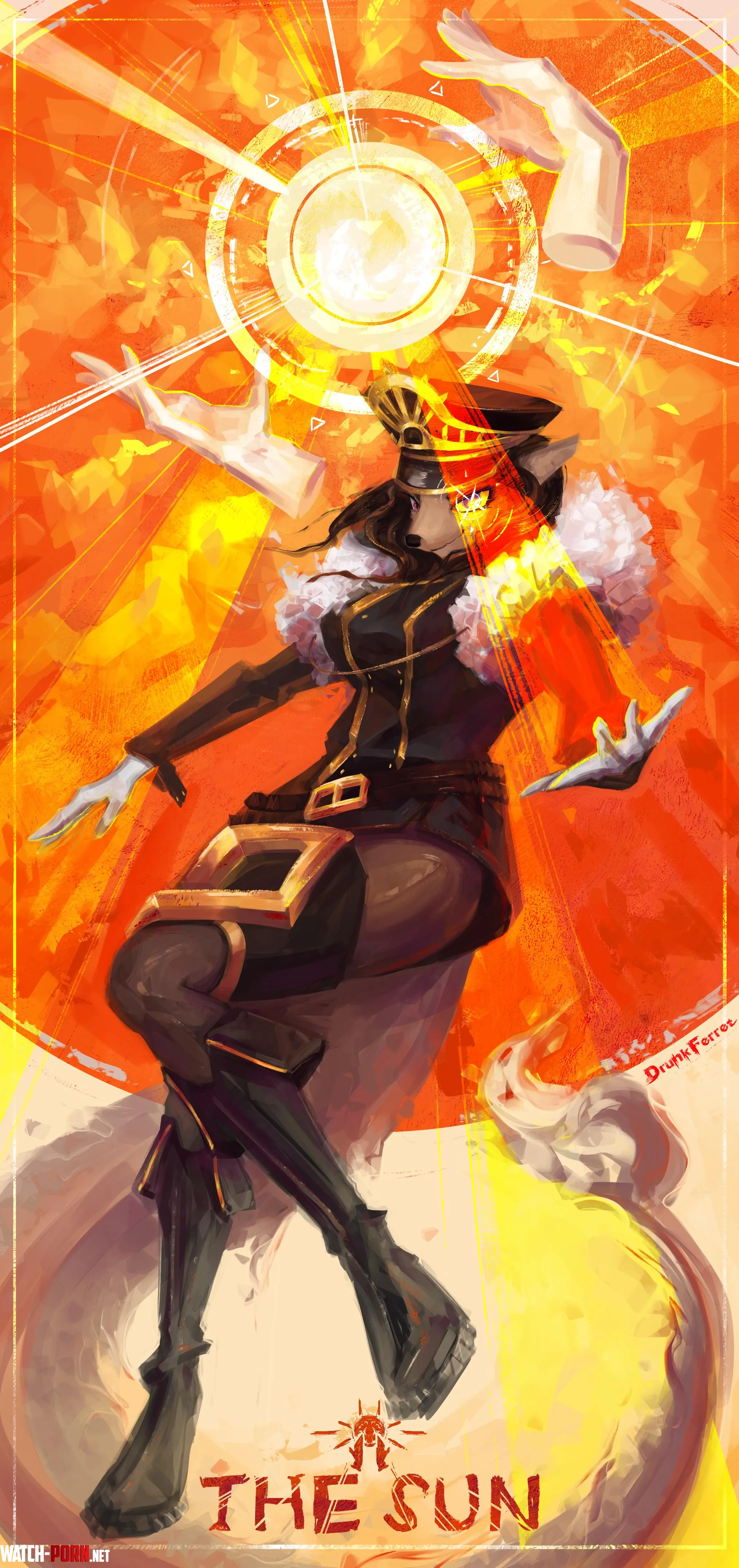 The Sun nCommissioned tarot card by me by -DrunkFerret-