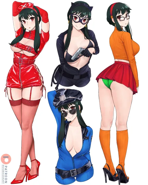 Thumbnail Yor trying on Halloween costumes by dismaiden: Eccentric Ecchi Delights | ecchi